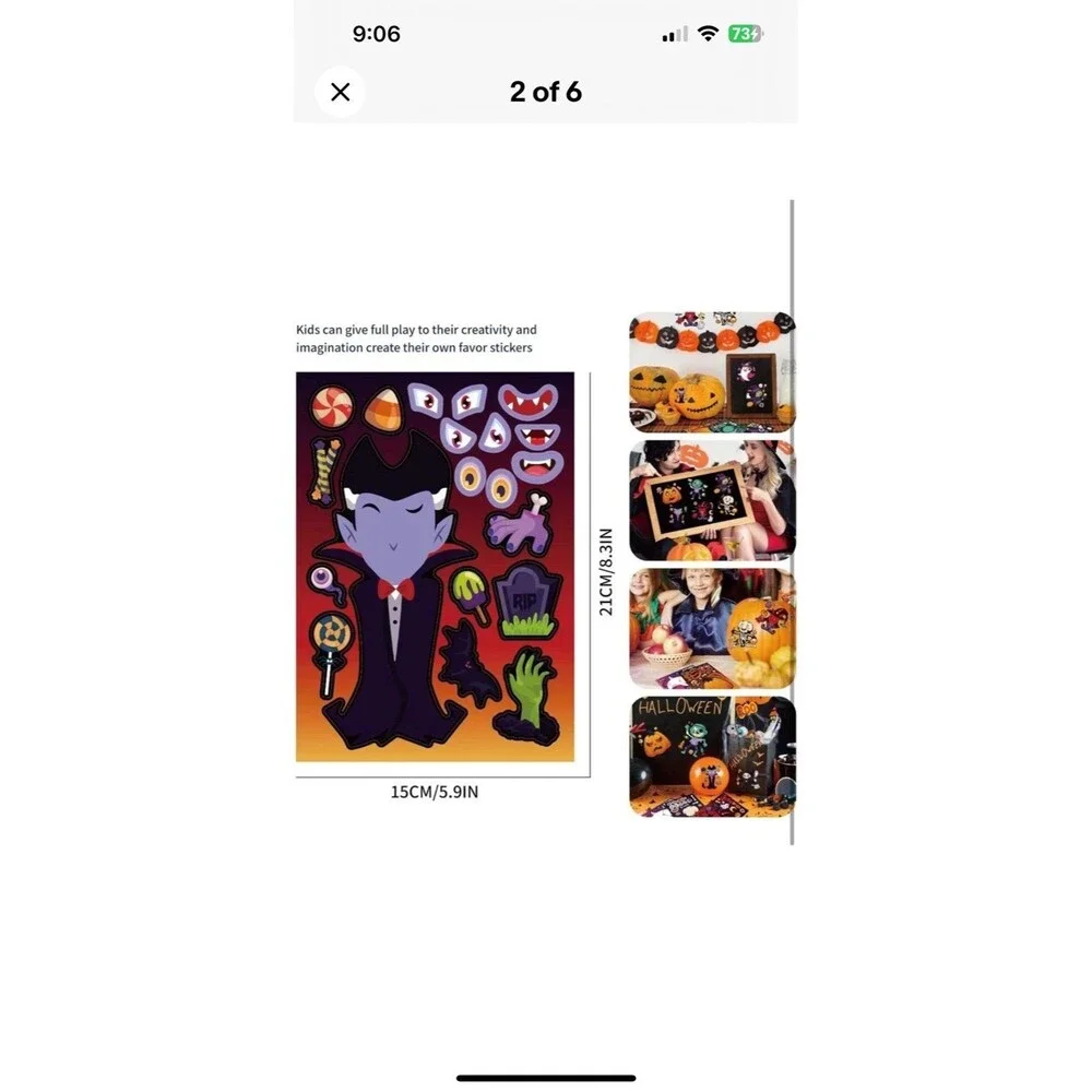 Halloween Stickers for Kids Party Favors, DIY Crafts 16 Sheets 8 Designs!
